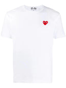 Camiseta Comme Des Garcons Play - Camiseta Branca com patch de logo - Martin